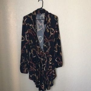 Low cut V-neck blouse